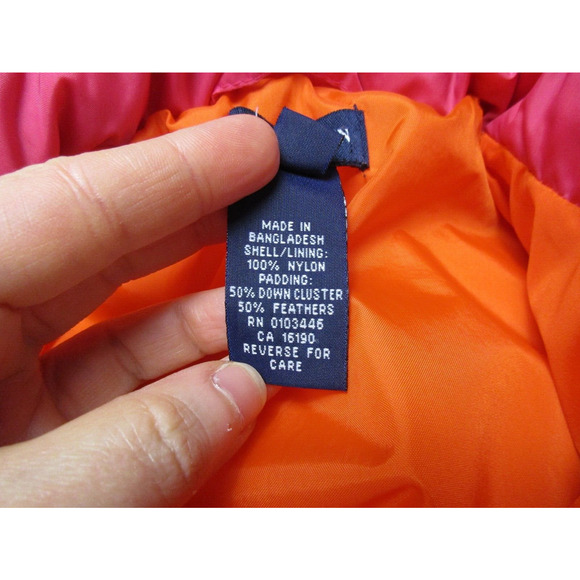 Ralph Lauren Kids Vibrant Orange and Pink Puffer Coat - Picture 5 of 16